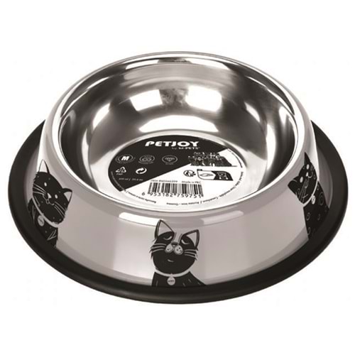 Petjoy Catfamily Çelik Kedi Mama ve Su Kabı 610 Ml