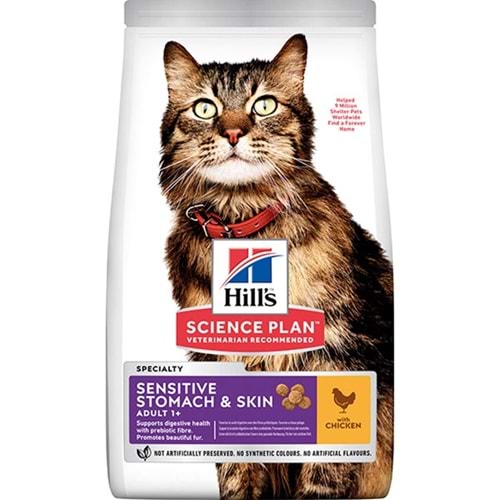 Hills Adult Sensitive Stomach Skin Tavuklu Yetişkin Kedi Maması (1,5 Kg)
