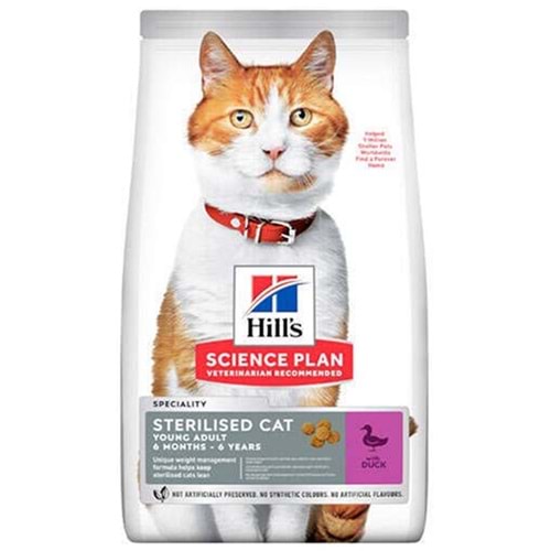 Hills Young Adult Sterilised Duck Ördekli Kısırlaştırılmış Kedi Maması 3 Kg