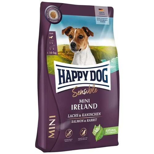 Happy Dog Mini Sensible Ireland Salmon & Rabbit Somon Balıklı ve Havuçlu Küçük Irk Yetişkin Köpek Maması (4 Kg)
