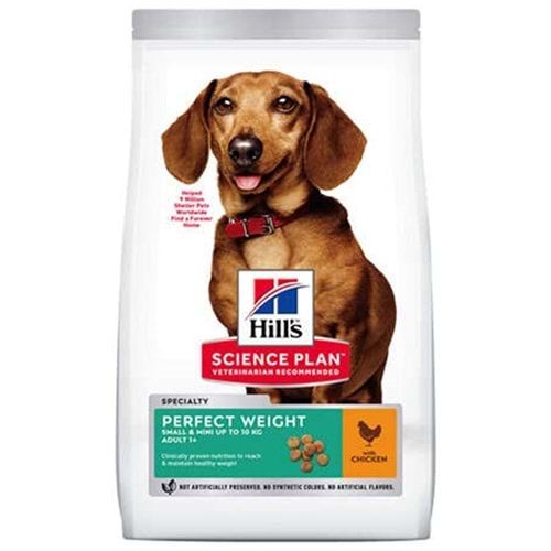 Hills Adult Perfect Weight With Chicken Small & Mini Tavuk Etli Küçük Irk Yavru Köpek Maması 1,5 Kg