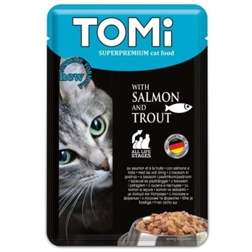 Tomi Pouch With Salmon And Trout Somon ve Alabalık Kedi Yaş Maması 100 Gr