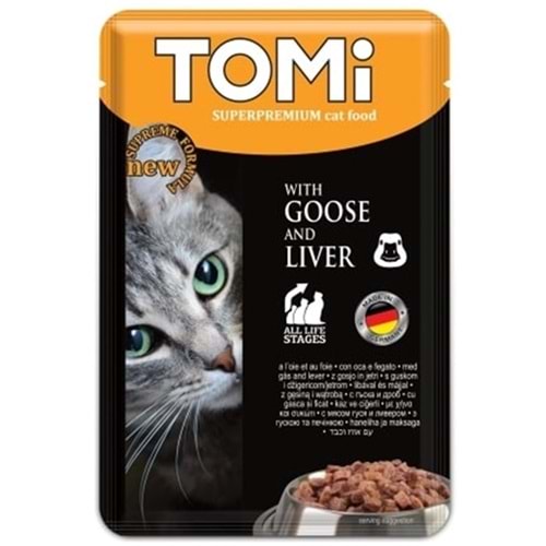 Tomi Pouch With Goose And Liver Kaz ve Ciğer Etli Kedi Yaş Maması 100 Gr