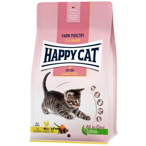 Happy Cat Kitten Land Geflügel Tavuk Etli Yavru Kedi Maması (1,3 Kg)