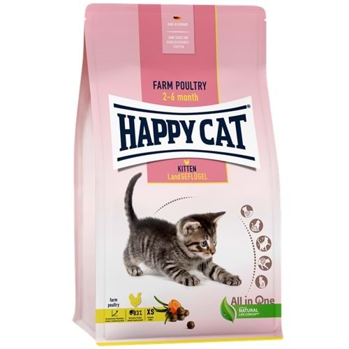 Happy Cat Kitten Land Geflügel Tavuk Etli Yavru Kedi Maması (4 Kg)