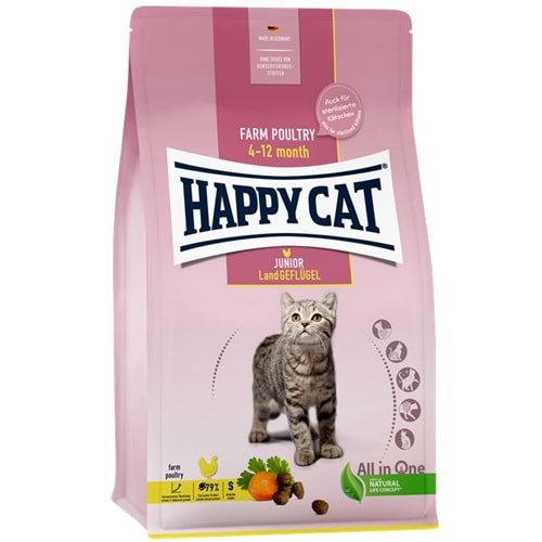 Happy Cat Junior Land Geflügel Tavuk Etli Yavru Kedi Maması (4 Kg)