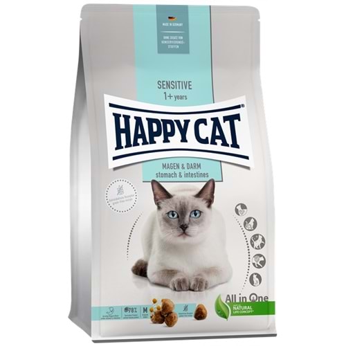 Happy Cat Sensitive Magen & Darm Stomach & Intestines (Gastrointestinal) Ördek Etli Hassas Ciltli Yetişkin Kedi Maması (1,3 Kg)
