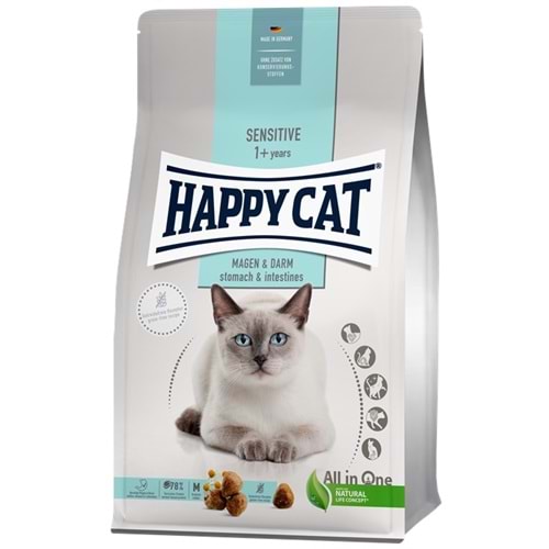 Happy Cat Sensitive Magen & Darm Stomach & Intestines (Gastrointestinal) Ördek Etli Hassas Ciltli Yetişkin Kedi Maması (4 Kg)