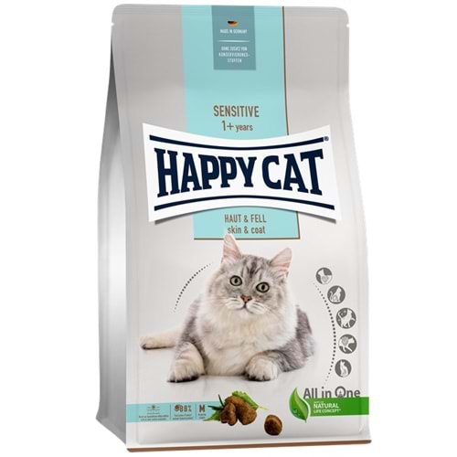 Happy Cat Sensitive Haut & Fell Skin & Coat Tavuk Etli Hassas Ciltli Yetişkin Kedi Maması (1,3 Kg)