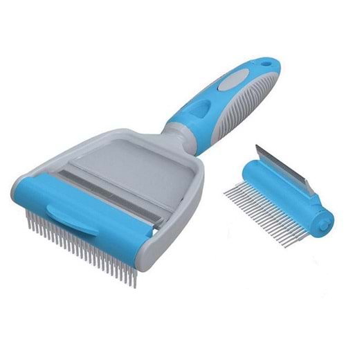 Kudi Kedi ve Köpekler İçin Çift Fonksiyonlu Furminatör Tarak - 60x13 Mm
