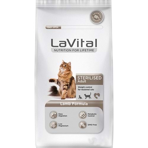LaVital Sterilised Adult Lamb Formula Kısırlaştırılmış Kuzu Etli Kedi Maması (12 Kg)