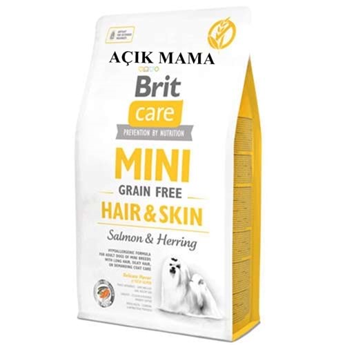 Brit Care Mini Hair Skin Somon Ringalı Tahılsız Mini Irk Yetişkin Açık Köpek Maması 500 Gr