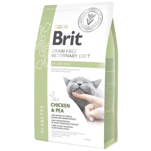 Brit Veterinary Diets Diabet Chicken & Pea Tavuk Etli ve Bezelyeli Diyabetik Tahılsız Veteriner Diyet Kedi Maması (2 Kg)
