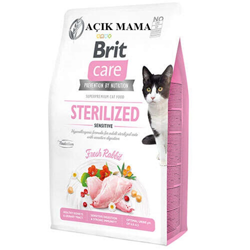 Brit Care Sterilized Sensitive Fresh Rabbit Tavşanlı Kısır Açık Kedi Maması 1 Kg