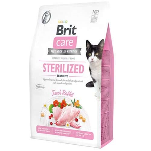 Brit Care Sterilized Sensitive Fresh Rabbit Taze Tavşan Etli Tahılsız Kısırlaştırılmış Kedi Maması 2 Kg