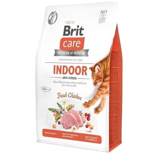 Brit Care İndoor Anti Stress Fresh Chicken Taze Tavuk Etli Tahılsız Kedi Maması (2 Kg)
