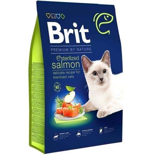 Brit Premium By Nature Adult Sterilized Salmon Somonlu Kısırlaştırılmış Yetişkin Kedi Maması (8 Kg)