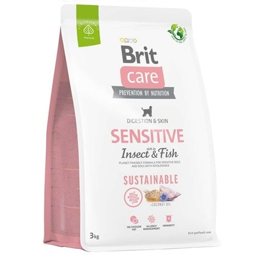 Brit Care Sustainable Sensitive Insect Fish Balık ve Larvalı Köpek Maması (3 Kg)