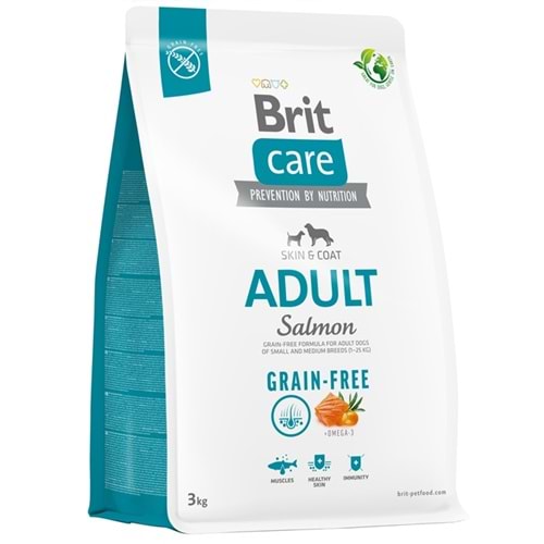 Brit Care Adult Salmon Grain Free Somon ve Patatesli Tahılsız Küçük ve Orta Irk Yetişkin Köpek Maması 3 Kg