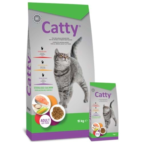 Catty Adult Light & Sterilised Salmon Somonlu Kısırlaştırılmış Kedi Maması 1 Kg