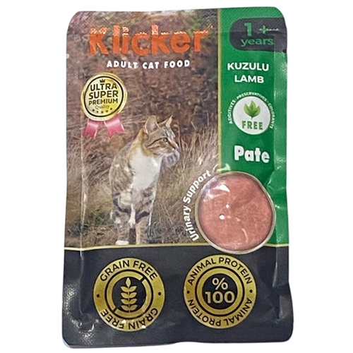 Klicker Pouch Adult Lamb Kuzulu Pate Tahılsız Yetişkin Kedi Yaş Maması 85 Gr