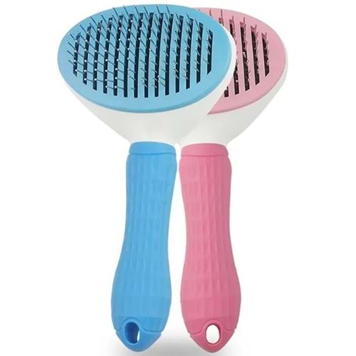 Cleanpet's Lüx Basmalı Oval Kedi Köpek Fırçası (18 Cm) (Pembe)