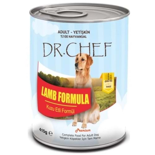 Dr. Chef Adult Lamb Kuzu Etli Tahılsız Yetişkin Köpek Konservesi (415 Gr)