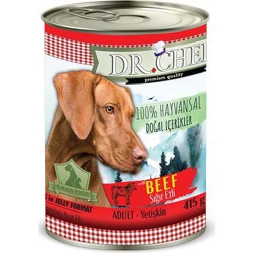 Dr. Chef Adult Beef Sığır Etli Tahılsız Köpek Konservesi (415 Gr)