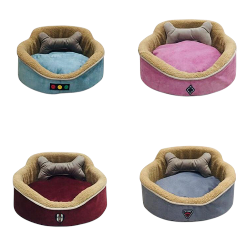 Allfi Pet Kemikli Oval Kedi Köpek Yatağı 50x50 Cm