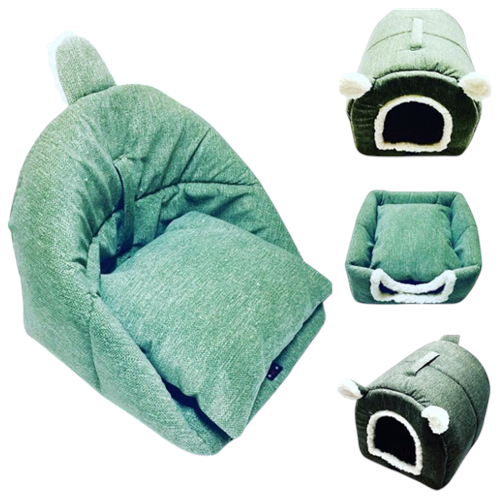 Allfi Pet Eskimo Kulaklı Kedi Köpek Yatağı 40x40x50 Cm