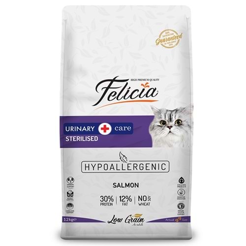 Felicia Urinary Care Sterilised Hypoallergenic Salmon Az Tahıllı Kısırlaştırılmış Somonlu Kedi Maması (12 Kg)
