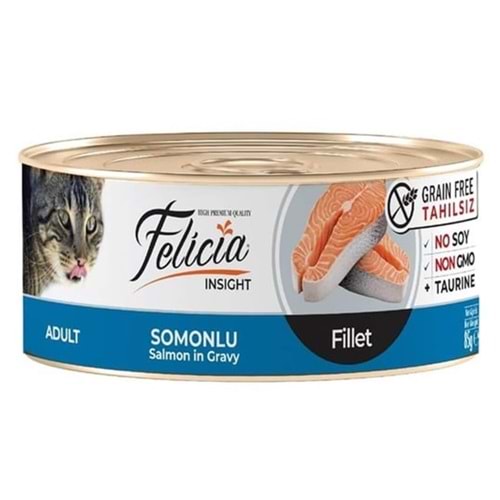 Felicia Insight Adult Fillet Salmon In Gravy Tahılsız Fileto Somonlu Yetişkin Kedi Konservesi (85 Gr)