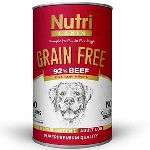 Nutri Canin Adult Grain Free Beef Sığır Etli Tahılsız Yetişkin Köpek Konservesi (400 Gr)