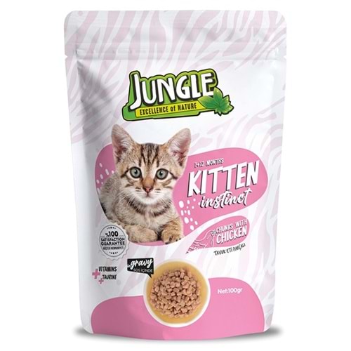 Jungle Pouch Kitten Tavuk Etli Yavru Kedi Yaş Maması 100 Gr
