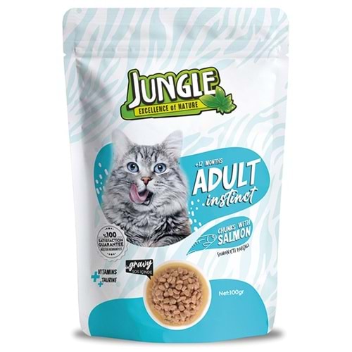 Jungle Pouch Adult Salmon Somon Balıklı Kedi Yaş Maması 100 Gr