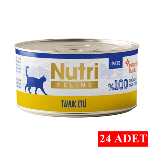 Nutri Feline Tahılsız Pate Tavuk Etli Yetişkin Kedi Konservesi 24x70 Gr