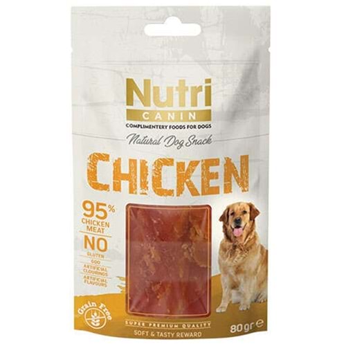Nutri Canin Snack Chicken Tavuk Etli Tahılsız Köpek Ödülü (80 Gr)