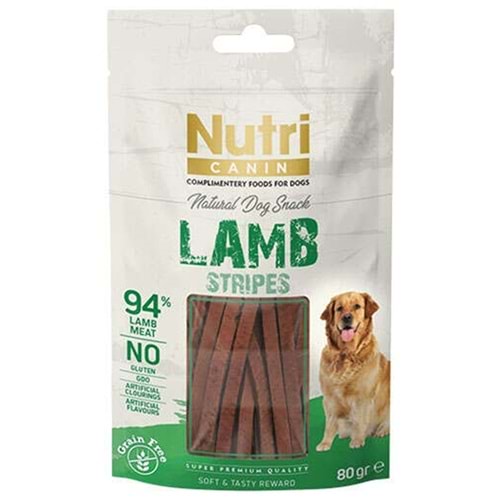 Nutri Canin Snack Lamb Stripes Kuzu Etli Tahılsız Köpek Ödülü (80 Gr)