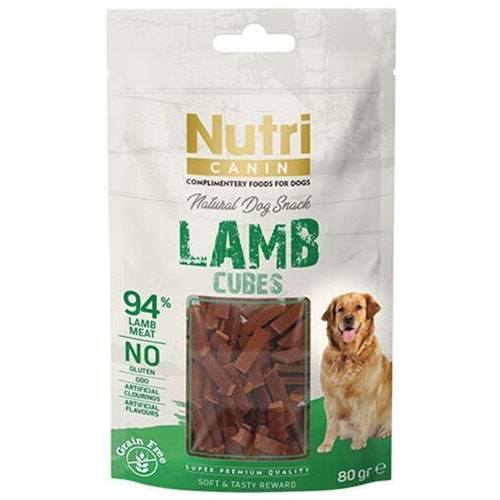 Nutri Canin Snack Lamb Cubes Kuzu Etli Küp Tahılsız Köpek Ödülü 80 Gr