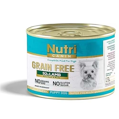 Nutri Canin Puppy Grain Free Lamb Kuzu Etli Tahılsız Yavru Köpek Konservesi (200 Gr)
