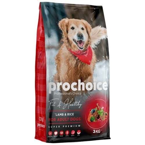 Prochoice Fit & Healthy Adult Lamb & Rice Kuzu Etli ve Pirinçli Yetişkin Köpek Maması 3 Kg