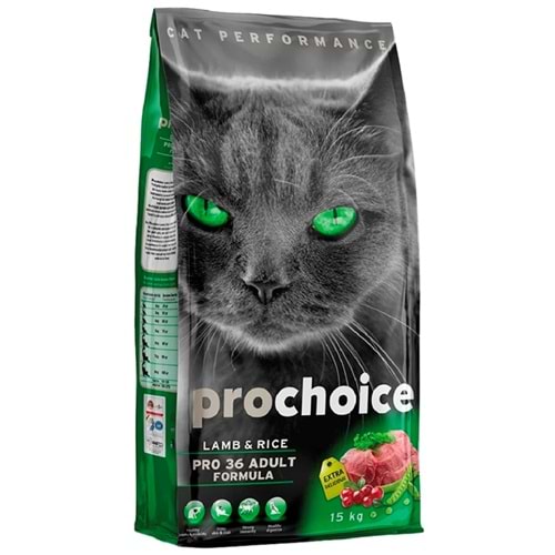 Prochoice Pro36 Adult Lamb & Rice Kuzu Etli ve Pirinçli Yetişkin Kedi Maması (15 Kg)