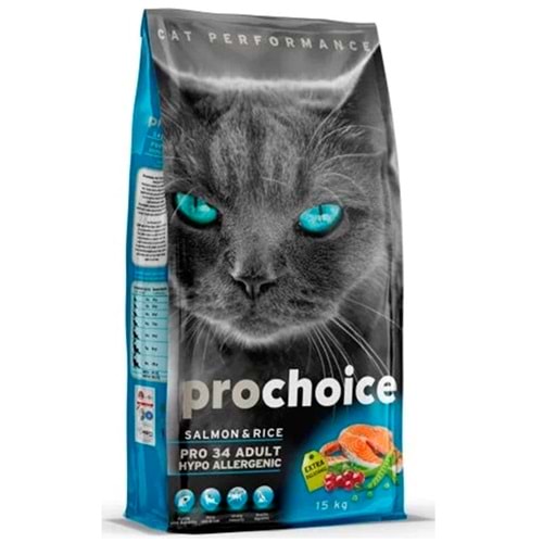 Prochoice Pro34 Adult Salmon & Rice Somon ve Pirinçli Yetişkin Kedi Maması (15 Kg)
