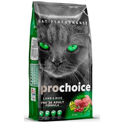 Prochoice Pro36 Adult Lamb & Rice Kuzu Etli ve Pirinçli Yetişkin Kedi Maması (2 Kg)