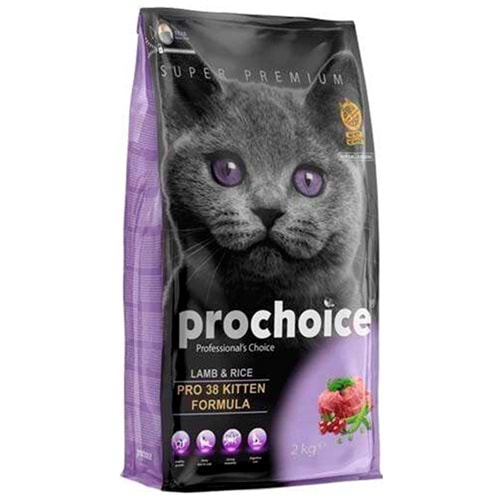 Prochoice Pro38 Kitten Lamb & Rice Kuzu Etli ve Pirinçli Yavru Kedi Maması (2 Kg)