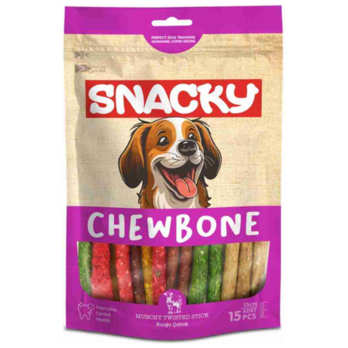 Snacky Chew Bone 15'li Tavuk Sargılı Çubuk Köpek Ödülü 105 Gr - 13 Cm
