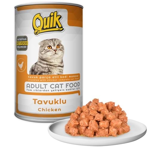Quik Adult Chicken Tavuk Etli Yetişkin Kedi Konservesi 415 Gr