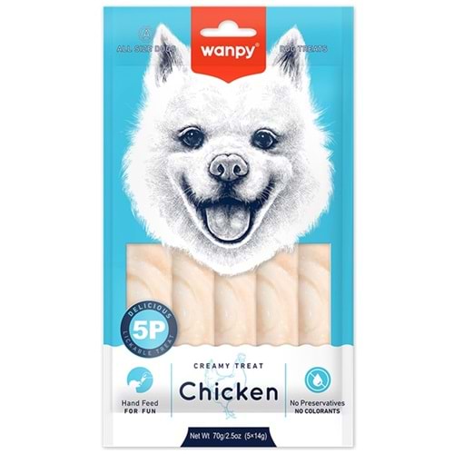 Wanpy Creamy Treat Chicken Tavuklu Sıvı Köpek Ödülü (5x14 Gr)