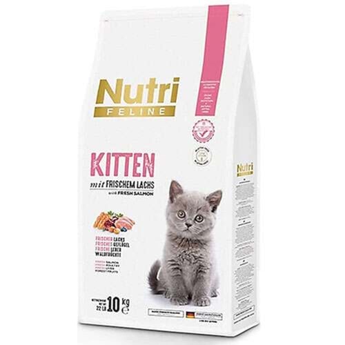 Nutri Feline Kitten Mit Frischem Lachs With Fresh Salmon Taze Somonlu Tahılsız Yavru Kedi Maması (10 Kg)