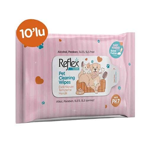 Reflex Care Evcil Hayvanlar İçin 10'lu Çok Amaçlı Hijyenik Temizleme Mendili